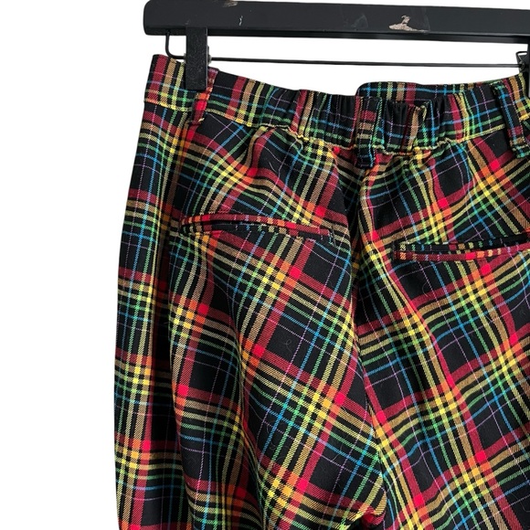 Hot Topic Women’s Rainbow Plaid Tapered Leg Pants - Picture 4 of 7